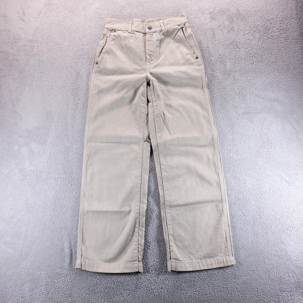 Madewell Jeans Womens 26 Beige The Perfect Vintage Wide Leg Hammer Loop Utility